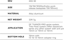 画像をギャラリービューアに読み込む, Digitalfoto Thanos-SEスタビライザーアームアダプター、Ronin 4D / RS2 / RSC2、Crane3Sなどと互換性のあるクイックリリースプレート付きステディカムジンバルベスト回転可能ボールヘッド接続12/13/16mmチューブベスト(IRIG-SE)