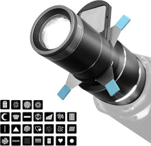画像をギャラリービューアに読み込む, Digitalfoto スポットライトスヌート 円錐形スヌートキット レンズ 4色フィルター 25ゴボ アタッチメント用 Bowens ボーエンズ マウントLEDライト用 Aputure、Nanlite、Godoxなどに対応 ブラック(100SLENS PRO)