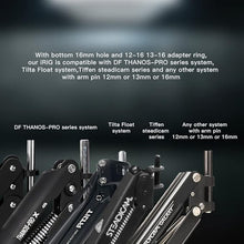 画像をギャラリービューアに読み込む, Digitalfoto Thanosスタビライザーアームアダプター、DJI Ronin 4D / RS2 / RSC2、Crane3Sなどと互換性のあるクイックリリースプレート付きステディカムジンバルベスト回転可能ボールヘッド接続12/13/16mmチューブベスト(IRIG)