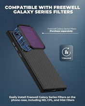 画像をギャラリービューアに読み込む, FREEWELL プロ映画製作者向け Samsung Galaxy S24 Ultra 用ケース 超磁気 フィルター マウント & F シリーズ レンズ スロット (17mmマウント) ブラック